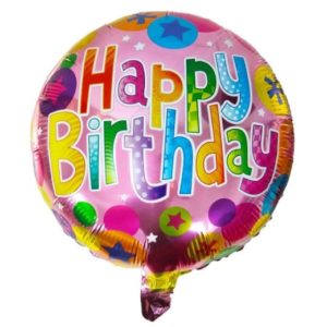 Balon Aniversar Happy Birthday, 45cm, Folie de Aluminiu