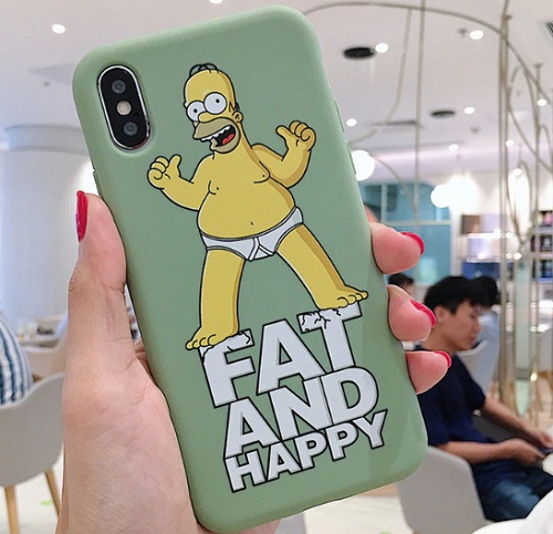 Husa iPhone 6Plus, 6SPlus Silicon - Fat and Happy, Homer Simpson