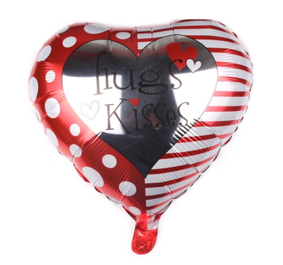 Baloane cu Heliu - Balon in Forma de Inima, Hugs Kisses