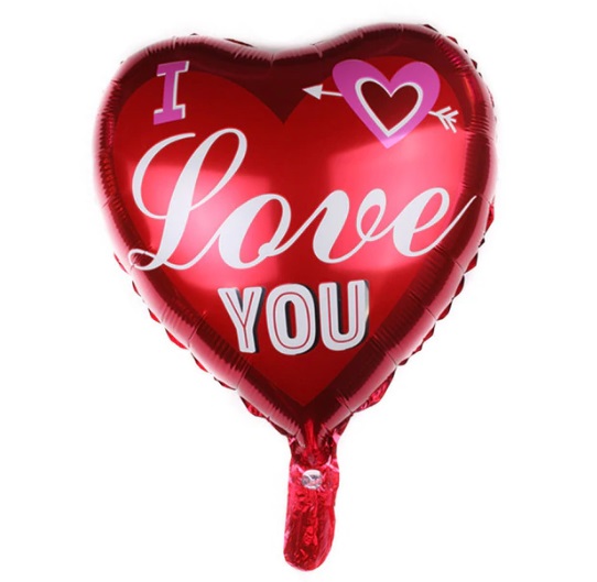 Balon Heliu in Forma de Inima, Mesaj I Love You, Sf. Valentin, Dragobete, etc.