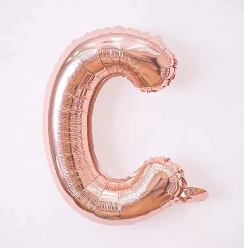 Balon Litera C, 42cm, rose-gold, heliu sau aer