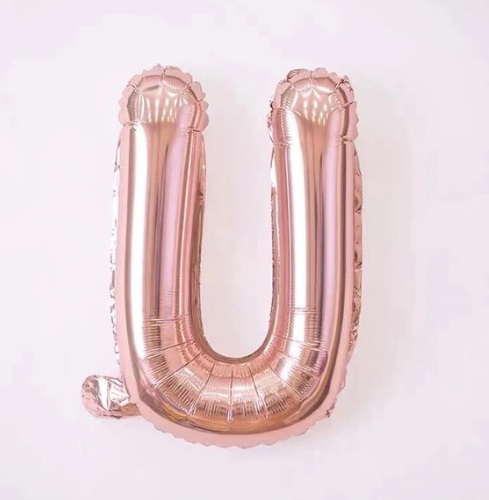 Baloane cu Litere - Balon Litera U, 42cm, rose-gold