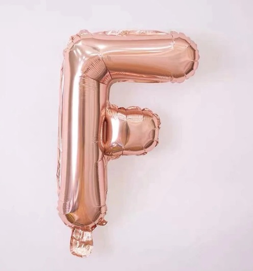 Baloane cu Heliu - Balon Litera F, 42cm, rose-gold