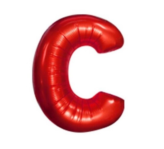 Balon Litera C, 42cm, Rosu, Heliu sau Aer