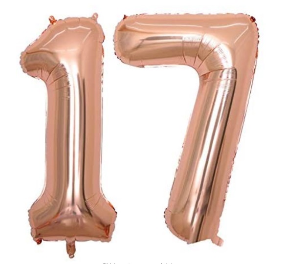 Set baloane uriase numar 17, rose gold, heliu sau aer