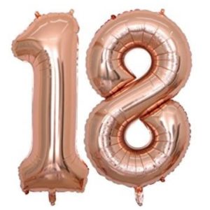 Set baloane mari cifre 18, majorat, culoare rose gold - Balon 18