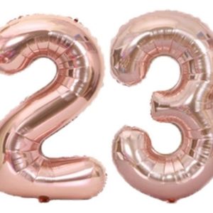 Set baloane cifre numar 23, rose gold, 75cm - Balon 23
