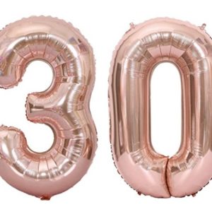 Set baloane cifre numar 30, rose gold, 75cm - Balon 30