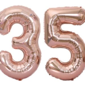 Set baloane cifre numar 35, rose gold, 75cm - Balon 35