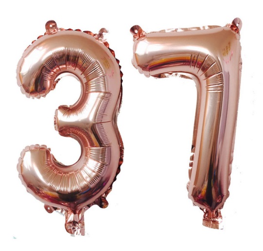 Set baloane mari cifre numar 37, rose gold, 1 metru - Balon 37