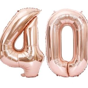 Set baloane mari cifre numar 40, rose gold, 1 metru - Balon 40