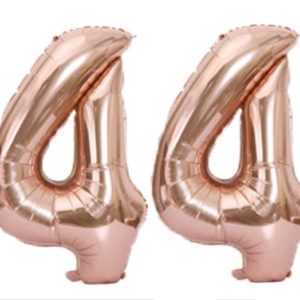 Set baloane cifre numar 44, rose gold, 75cm, heliu sau aer - Balon 44