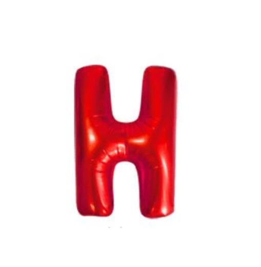 Balon Litera H, 42cm, Rosu, Heliu sau Aer - Baloane Litere