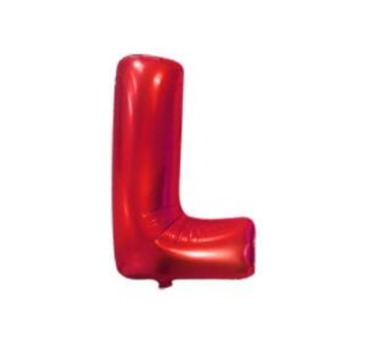 Balon Litera L, 42cm, Rosu