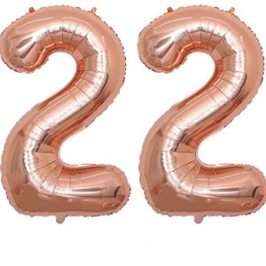 Set Baloane Mari Cifre Numere 22, Rose Gold, 75cm