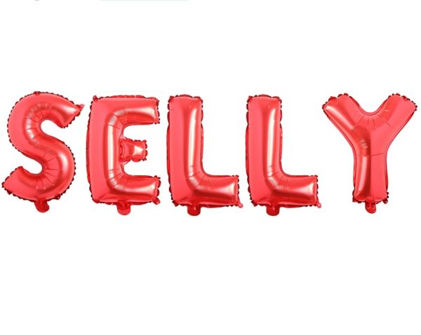 Baloane Litere Rosii Nume SELLY - Balon SELLY