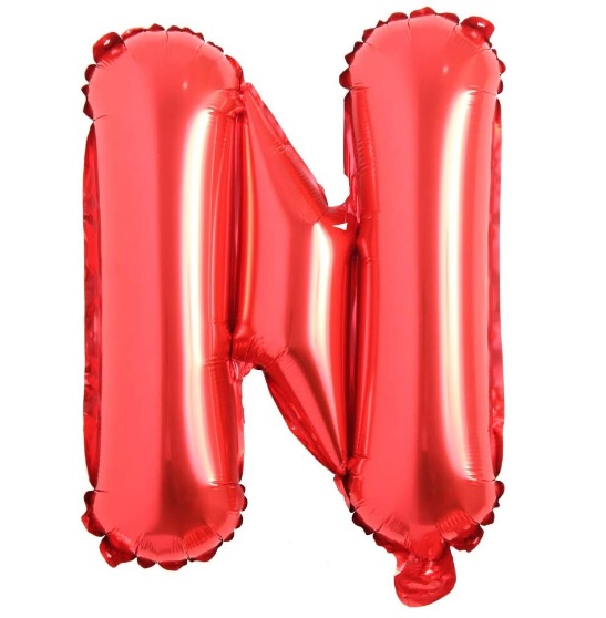 Balon Litera N, 42cm, Rosu - Baloane Litere