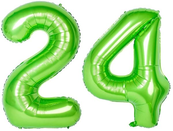 Set baloane uriase cifre numar 24, verzi, 113cm - Balon 24