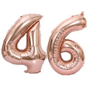 Set baloane cifre numar 46, rose gold, 75cm - Balon 46