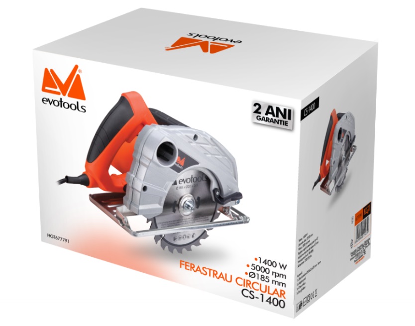 Fierastrau Circular pentru Taiat Lemn Evotools 1400W, 185mm