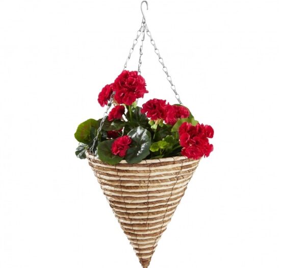 Ghiveci conic decorativ pentru flori, agatat cu lanturi