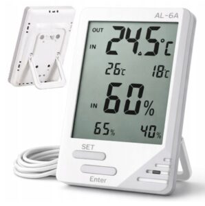 Statie meteo cu termometru, higrometru si alarma, pentru interior si exterior