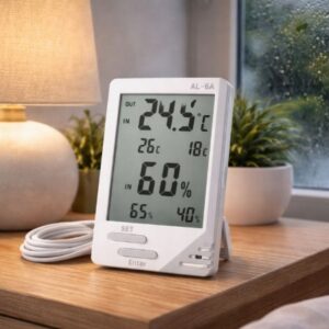 Statie meteo cu termometru, higrometru si alarma, pentru interior si exterior