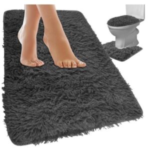 Set 3 covoare pentru baie, gri