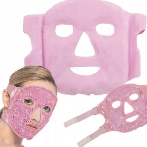 Masca de fata reutilizabila cu gel cald sau rece, roz, cearcane, puncte negre, spa facial