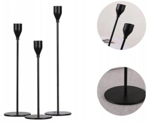 Set 3 sfesnice metalice pentru lumanari