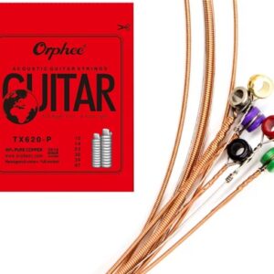 Set 6 corzi pentru chitara acustica Orphee, cupru