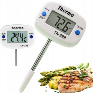 Termometru alb digital de bucatarie pentru carne, lichide, prajituri, friptura, etc.